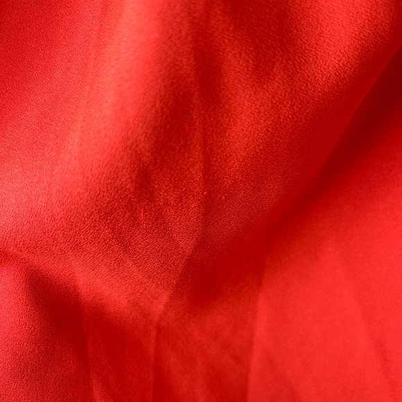 Neon Orange Pleated Circle Skirt with a Mesh Panel - Picture 5 of 7